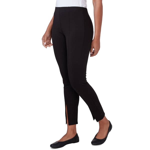 Petite Ruby Rd. Ready for Red Pull On Ponte Pants w/Front Slits