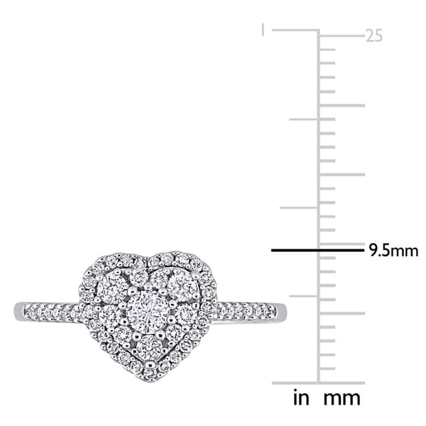 Diamond Classics™ 10kt. White Gold 1/2ctw. Diamond Heart Ring