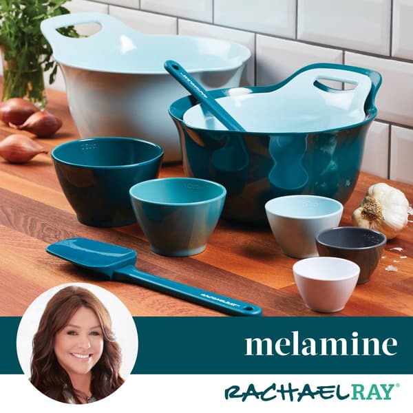 Rachael Ray 10pc. Mix & Measure Mixing Bowl Set - Light Blue/Teal