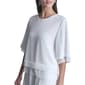 Womens DKNY Sport Elbow Sleeve Cutout Windowpane Blouse - image 3