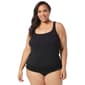 Plus Size Beach House Pique Solid Brandy Tankini Swim Top - image 1