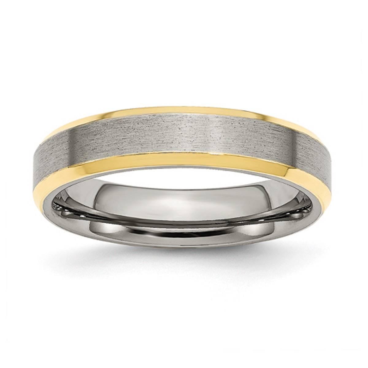 Mens Gentlemen’s Classics™ Two-Tone 5mm Wedding Band