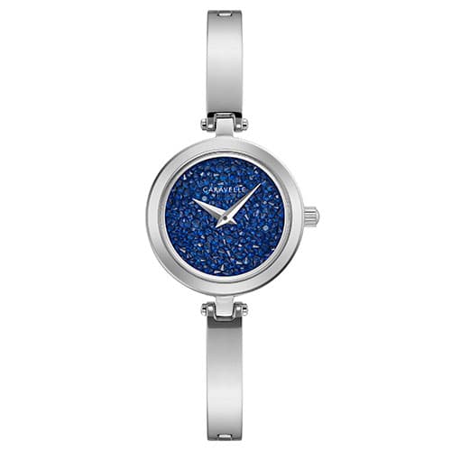 Womens Caravelle Blue Crystal Bangle Watch - 43L215 - image 