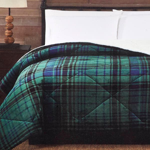 London Fog Blackwatch Plaid Cold Weather Comforter - image 