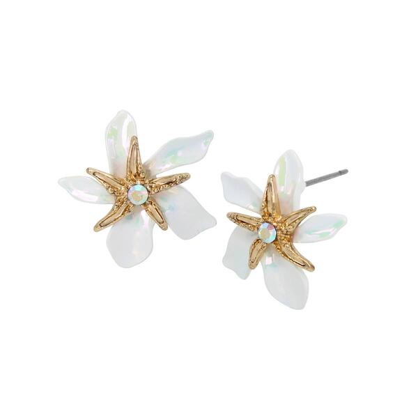 Betsey Johnson Starfish Flower Stud Earrings - image 