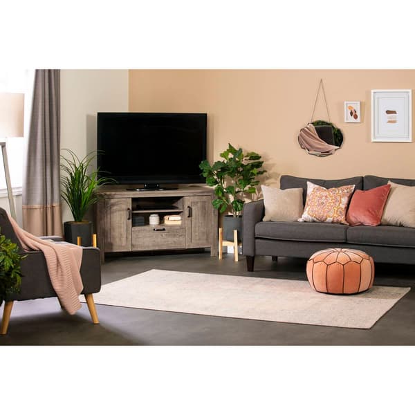 South Shore Lionel Weathered Oak Corner TV Stand