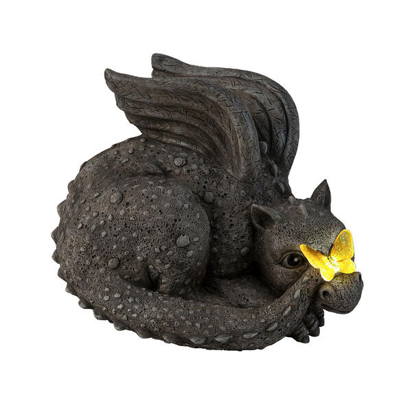 Evergreen 8in. Solar Dragon Baby with Butterfly - image 