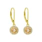 Gianni Argento Gold Plated Halo Lever Back Drop Earrings - image 1