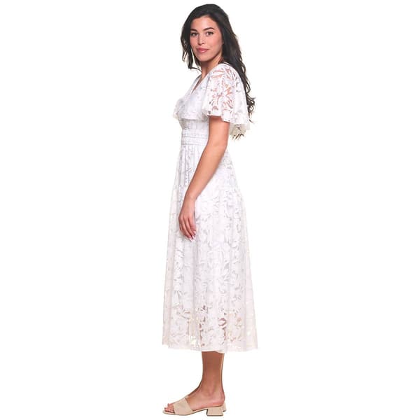Womens Rabbit Rabbit Rabbit Capelet Overlay Burnout Midi Dress