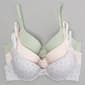 Womens Laura Ashley 3pk. Ribbed Molded Bras LS9497-3PKN - image 1