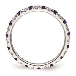 Pure Fire 14kt. White Gold Lab Created Blue Sapphire Band