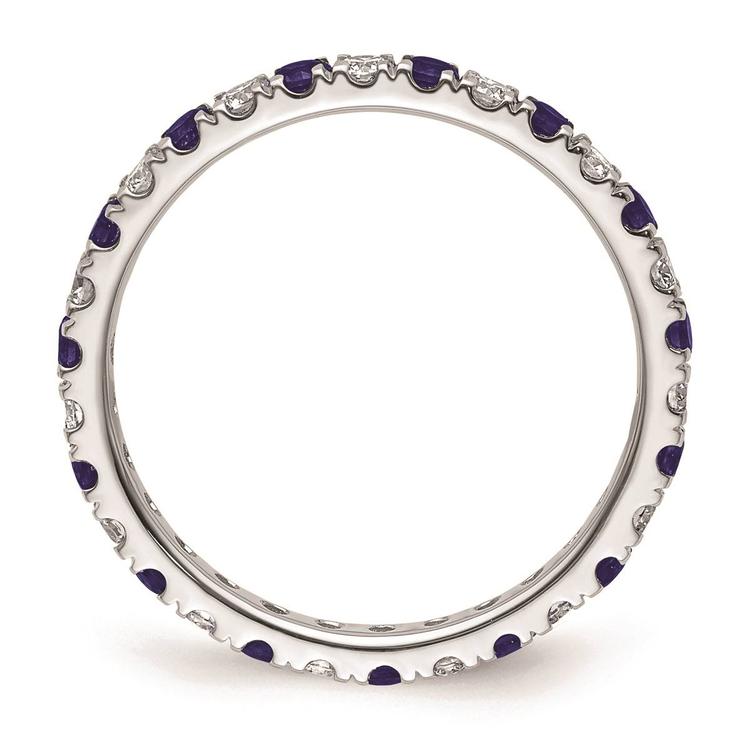 Pure Fire 14kt. White Gold Lab Created Blue Sapphire Band