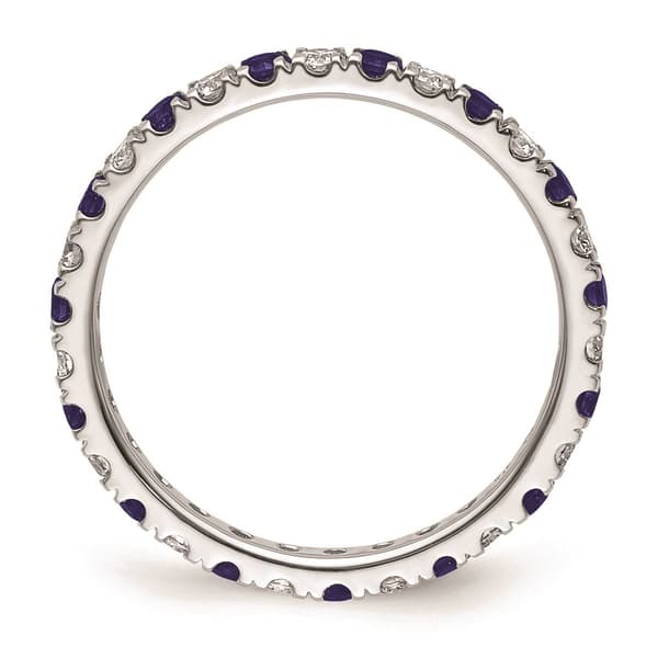 Pure Fire 14kt. White Gold Lab Created Blue Sapphire Band