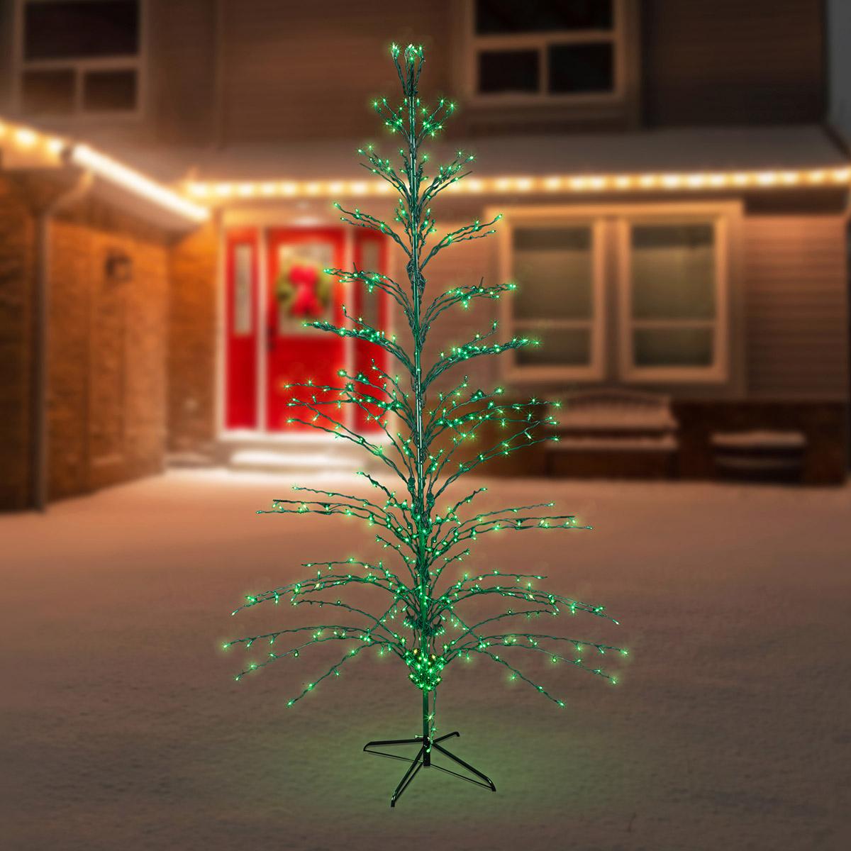 Northlight 9ft. Black Pre-Lit Artificial Cascade Christmas Tree