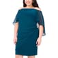 Plus Size MSK Capelet Overlay Side Drape A-Line Dress - image 3