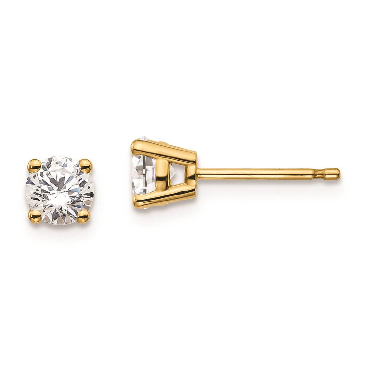 Pure Fire 14kt. Gold 4-Prong 2/3ctw. Diamond Stud Earrings