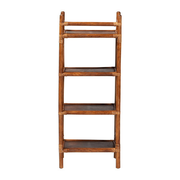 bali & pari Basile Marbled Tortoise Natural Rattan Display Shelf