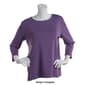 Plus Size Hasting & Smith 3/4 Sleeve Solid Open Crew Neck Tee - image 4