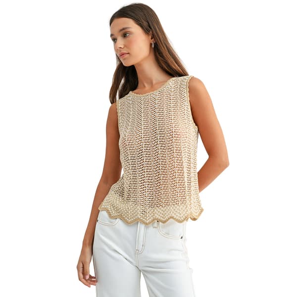 Womens CITY BLUES Open Crochet Sweater Vest - image 