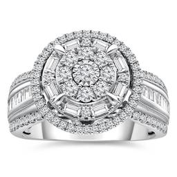 Diamond Classics™ White Gold 1ctw. Cluster Bridal Ring