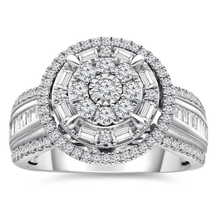Diamond Classics™ White Gold 1ctw. Cluster Bridal Ring
