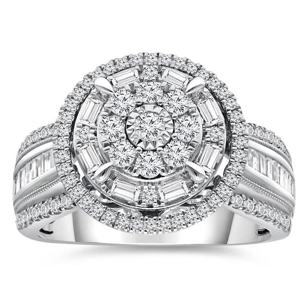 Diamond Classics™ White Gold 1ctw. Cluster Bridal Ring