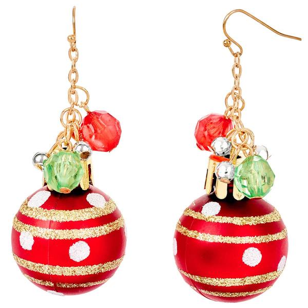Christmas Ornament-Inspired Drop Earrings