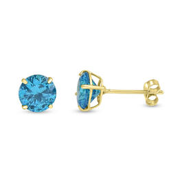 Gemstone Classics&#40;tm&#41; 14kt. 6mm Blue Topaz Stud Earrings
