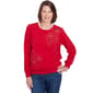 Womens Alfred Dunner Anti-Pill Sherpa Floral Embroidery Top - image 1