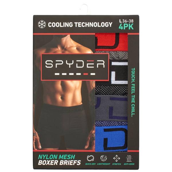 Mens Spyder 4 Pk. Mesh Boxer Briefs
