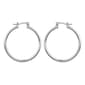Roman Silver-Tone Medium Thin Hoop Earrings - image 1