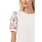 Womens Cece Embroidered Floral Puff Sleeve Blouse - image 3