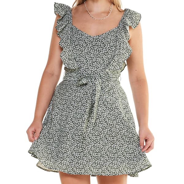 Juniors Trixxi Evergreen Mini A-Line Dress