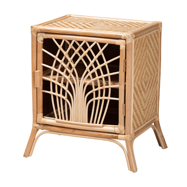 Baxton Studio Danna Modern Bohemian Rattan Nightstand