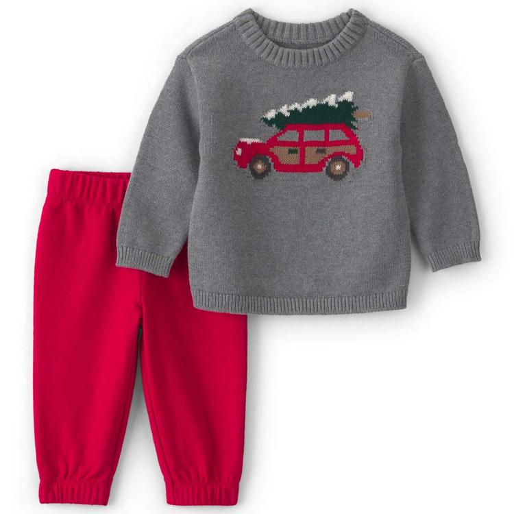 Baby Boy (6-18M) Carter''s(R) Christmas Tree Car Sweater & Pants Set