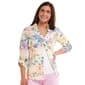 Juniors A. Byer Floral Roll Tab Sleeve Portofino Blouse - image 1