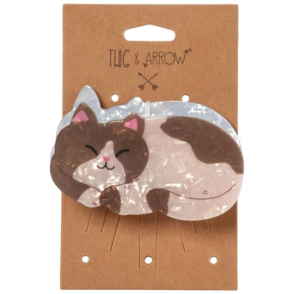 Womens Twig & Arrow Cat Hair Claw Clip - White/Grey