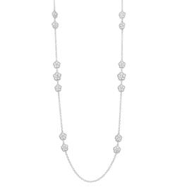 You''re Invited Silver-Tone Crystal Flower Strand Necklace