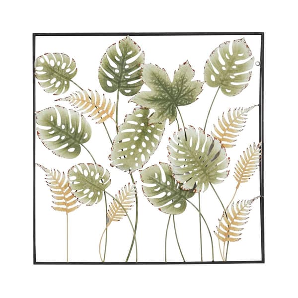 9th & Pike&#40;R&#41; Green and Yellow Leaves Metal Wall Decor - image 