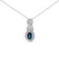 Haus of Brilliance Sterling Silver Blue Sapphire Pendant - image 1