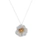 Ellen Tracy Rhodium & Gold Plated Flower Pendant Necklace - image 2