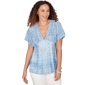 Plus Size Skyes the Limit Sunny Blue Skies Printed Mesh Cap Sle - image 1