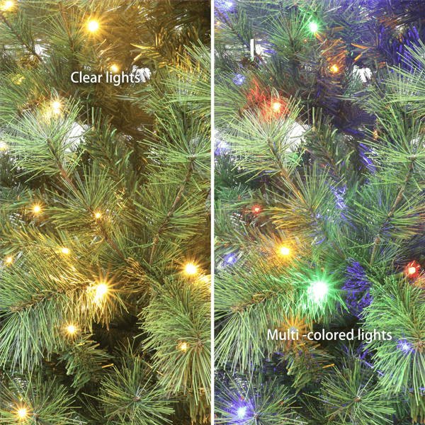 Puleo International 7.5ft. Pre-Lit Colorado Pine Christmas Tree