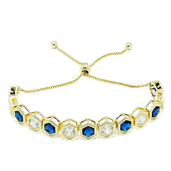 Gianni Argento Gold Plated Adjustable Honeycomb Bracelet - image 