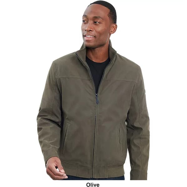 Mens London Fog Microfiber Bomber Jacket with Sherpa Lining