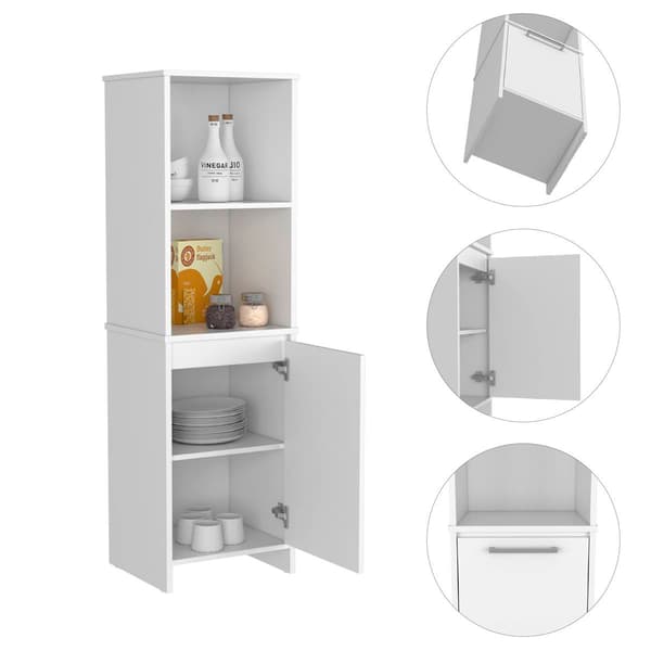 FM FURNITURE Danforth White Pantry Cabinet