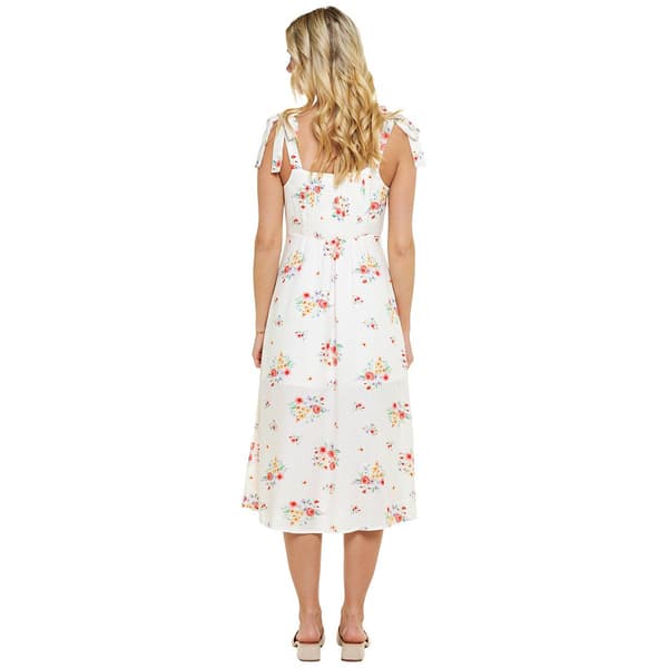 Juniors Self Esteem Tie Shoulder Floral Midi Dress