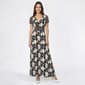 Womens Perceptions Short Sleeve V-Neck Floral Midi Dress - image 1