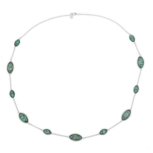 Gloria Vanderbilt Silver-Tone & Abalone Necklace - image 