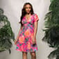 Womens 24/7 Comfort Apparel Pink Paisley Empire Waist Dress - image 4